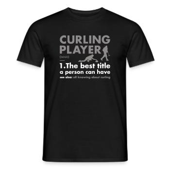 Définition du joueur sportif Curling - T-shirt homme - noir - Devant - AI Model Male 178 light (178cm)