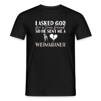 J’ai demandé à Dieu Braque de Weimar - T-shirt homme - noir - Devant - AI Model Male 178 light (178cm)