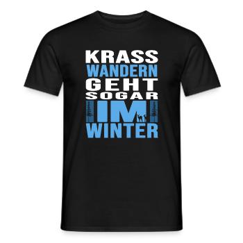 Wandern Wanderstock Winterwandern - Männer T-Shirt - Schwarz - Vorne - AI Model Male 178 light (178cm)