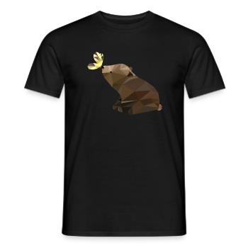 Bear with butterfly, baby bear, sweet - Men's T-Shirt - black - Front - AI Model Male 178 light (178cm)