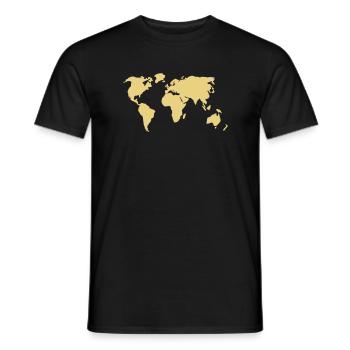 Weltkarte - Männer T-Shirt - Schwarz - Vorne - AI Model Male 178 light (178cm)