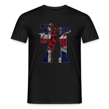 55E ANNIVERSAIRE UK MILLÉSIME 1971 - T-shirt homme - noir - Devant - AI Model Male 178 light (178cm)