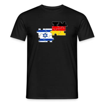 Israël Allemagne Drapeau Israélien Allemand - T-shirt homme - noir - Devant - AI Model Male 178 light (178cm)