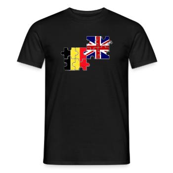 Belgium Great Britain Flag Belgian British - Men's T-Shirt - black - Front - AI Model Male 178 light (178cm)