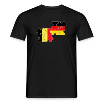 Belgien Deutschland Flagge Belgisch Deutsch - Männer T-Shirt - Schwarz - Vorne - AI Model Male 178 light (178cm)