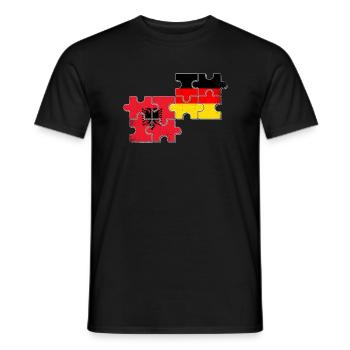 Albania Germany Flag Albanian German - Men's T-Shirt - black - Front - AI Model Male 178 light (178cm)