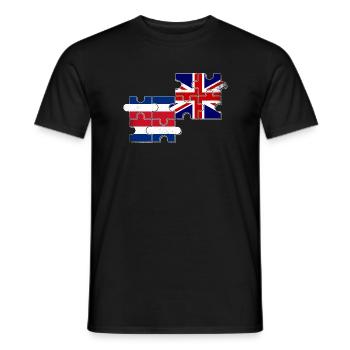 Costa Rica Great Britain Flag - Men's T-Shirt - black - Front - AI Model Male 178 light (178cm)