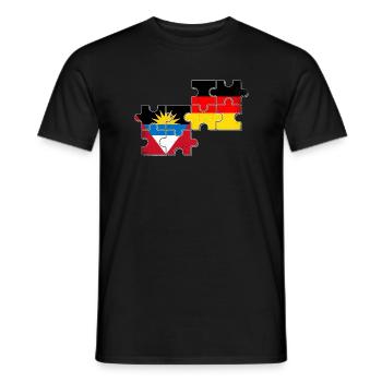 Antigua und Barbuda Deutschland Flagge - Männer T-Shirt - Schwarz - Vorne - AI Model Male 178 light (178cm)