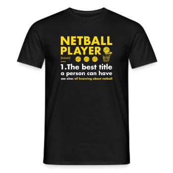 Sport Player Definition Netball - Men's T-Shirt - black - Front - AI Model Male 178 light (178cm)