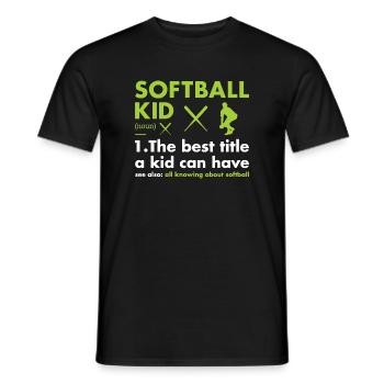 Sport Kid Définition Softball - T-shirt homme - noir - Devant - AI Model Male 178 light (178cm)