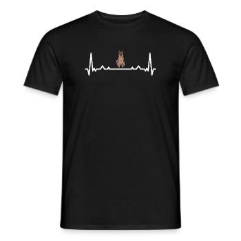 Heartbeat Berger allemand - T-shirt homme - noir - Devant - AI Model Male 178 light (178cm)