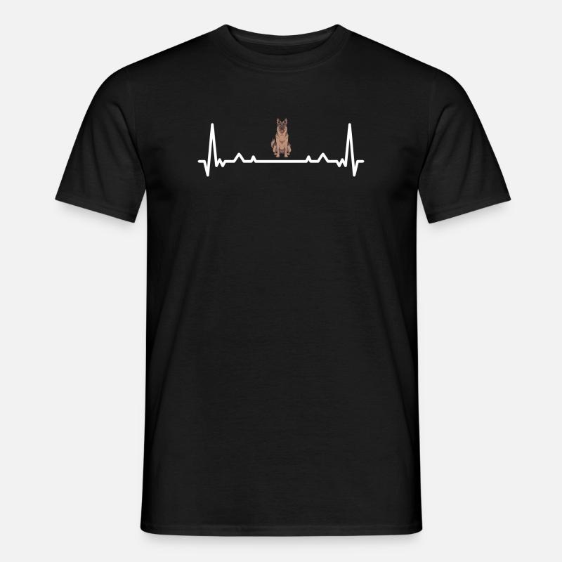 Heartbeat German Shepherd - Männer T-Shirt - Schwarz