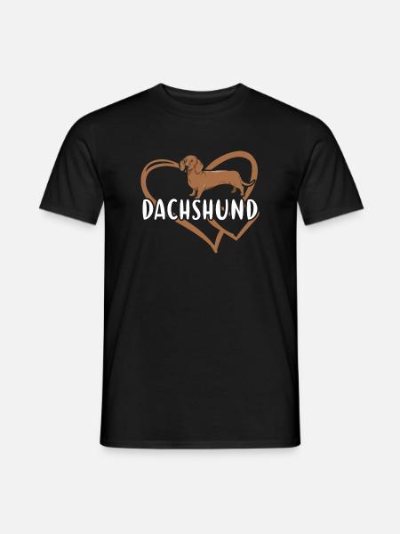 Dachshund Heart - Men's T-Shirt - black