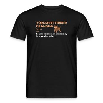 Yorkshire Terrier Grand-mère Définition - T-shirt homme - noir - Devant - AI Model Male 178 light (178cm)