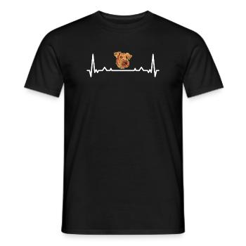 Heartbeat Airedale Terrier - Men's T-Shirt - black - Front - AI Model Male 178 light (178cm)