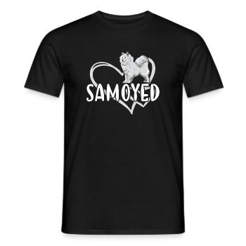 Samoyed Heart - Men's T-Shirt - black - Front - AI Model Male 178 light (178cm)