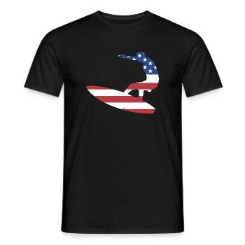 Sport Us Flag Surf - T-shirt homme - noir - Devant - AI Model Male 178 light (178cm)