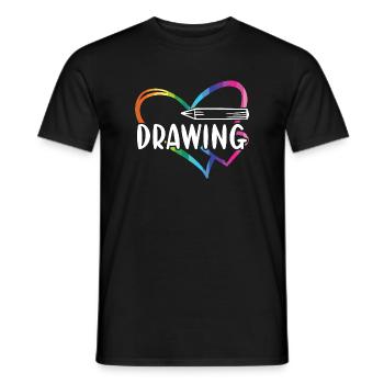 Drawer Heart Drawing - Männer T-Shirt - Schwarz - Vorne - AI Model Male 178 light (178cm)