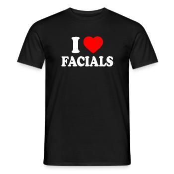 I love facials - Men's T-Shirt - black - Front - AI Model Male 178 light (178cm)