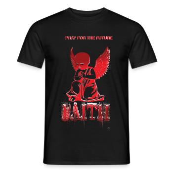 FOI – Red Angel Streetwear Prie pour l’avenir - T-shirt homme - noir - Devant - AI Model Male 178 light (178cm)