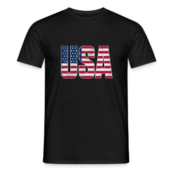 États-Unis United States of America - T-shirt homme - noir - Devant - AI Model Male 178 light (178cm)