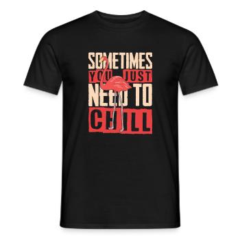 Chill Flamingo Relax - Men's T-Shirt - black - Front - AI Model Male 178 light (178cm)