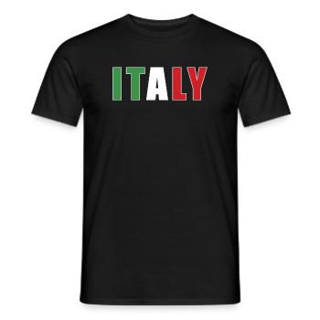 Italy Rugby - Men's T-Shirt - black - Front - AI Model Male 178 light (178cm)
