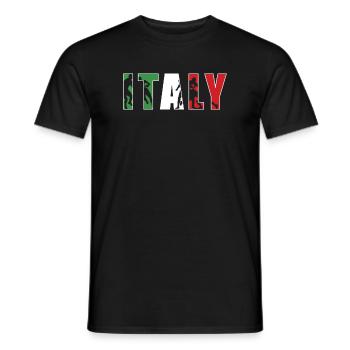 Italy Rugby - Men's T-Shirt - black - Front - AI Model Male 178 light (178cm)