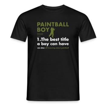Sport Boy Définition Paintball - T-shirt homme - noir - Devant - AI Model Male 178 light (178cm)