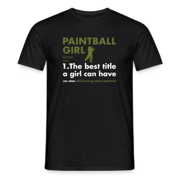Sport Girl Définition Paintball - T-shirt homme - noir - Devant - AI Model Male 178 light (178cm)