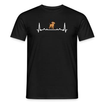 Heartbeat Poodle - Men's T-Shirt - black - Front - AI Model Male 178 light (178cm)