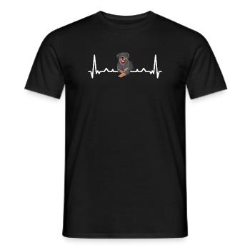 Heartbeat Rottweiler - Männer T-Shirt - Schwarz - Vorne - AI Model Male 178 light (178cm)