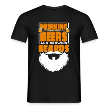Bières à boire et barbe en croissance 3 - T-shirt homme - noir - Devant - AI Model Male 178 light (178cm)