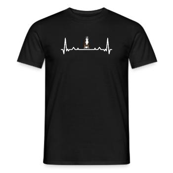 Heartbeat Bernese Mountain Dog - Men's T-Shirt - black - Front - AI Model Male 178 light (178cm)