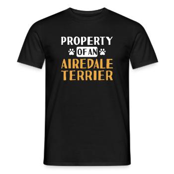 Property Of A Airedale Terrier - Men's T-Shirt - black - Front - AI Model Male 178 light (178cm)
