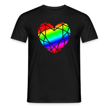 LGBTQ Pride Herz Diamantform - Männer T-Shirt - Schwarz - Vorne - AI Model Male 178 light (178cm)