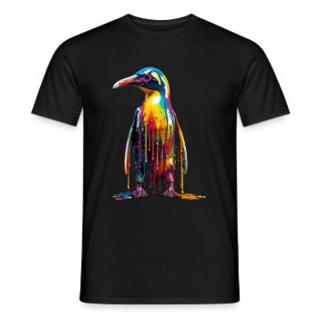 Rainbow Penguin - Männer T-Shirt - Schwarz - Vorne - AI Model Male 178 light (178cm)