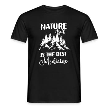 Nature Trees Wood Mountain - Men's T-Shirt - black - Front - AI Model Male 178 light (178cm)