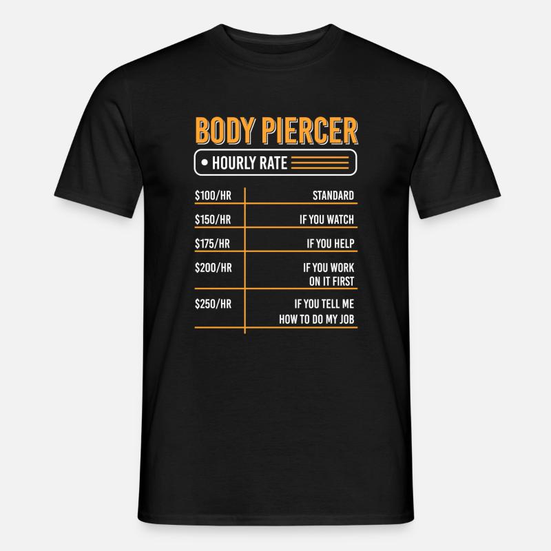 Beruf Piercen Piercingstudio - Männer T-Shirt - Schwarz