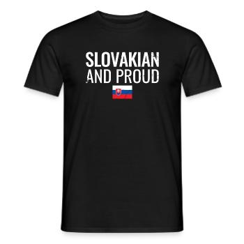 Slovakian And Proud Slovakia Slovak Slovak - Men's T-Shirt - black - Front - AI Model Male 178 light (178cm)