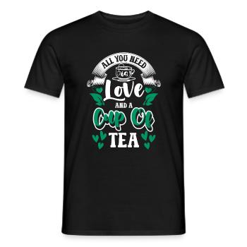 Tea Drinkers Cozy Tea Lovers Teas - Men's T-Shirt - black - Front - AI Model Male 178 light (178cm)