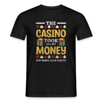 Joueur de carte de casino Hold’em Skat - T-shirt homme - noir - Devant - AI Model Male 178 light (178cm)