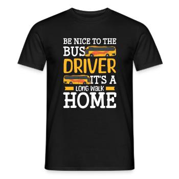 Driver Bus driver Coach - Men's T-Shirt - black - Front - AI Model Male 178 light (178cm)