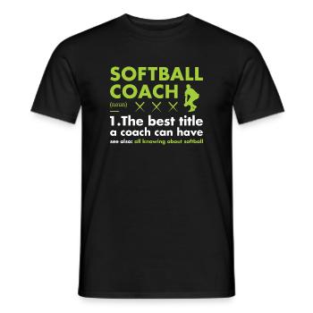 Entraîneur sportif Définition Softball - T-shirt homme - noir - Devant - AI Model Male 178 light (178cm)