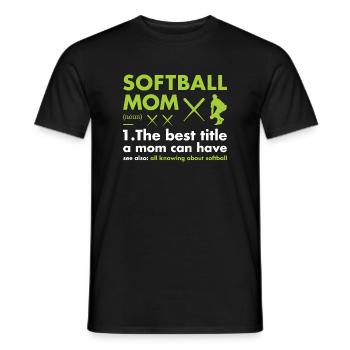 Sport Maman Définition Softball - T-shirt homme - noir - Devant - AI Model Male 178 light (178cm)