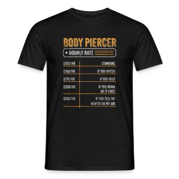 Piercing needle - Men's T-Shirt - black - Front - AI Model Male 178 light (178cm)