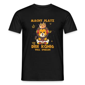 Gaming Tier - Löwe - Männer T-Shirt - Schwarz - Vorne - AI Model Male 178 light (178cm)