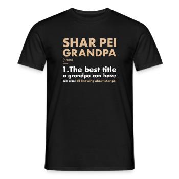 Shar Pei Grand-père Définition - T-shirt homme - noir - Devant - AI Model Male 178 light (178cm)