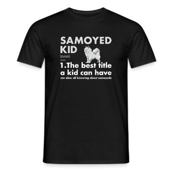 Définition de l'enfant Samoyède - T-shirt homme - noir - Devant - AI Model Male 178 light (178cm)