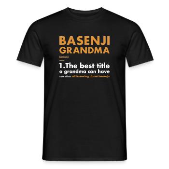 Dog Basenji Grandma Definition - Men's T-Shirt - black - Front - AI Model Male 178 light (178cm)